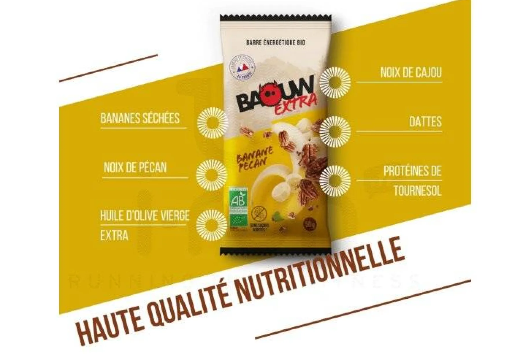 Barre énergétique bio Extra - Banane - Pécan