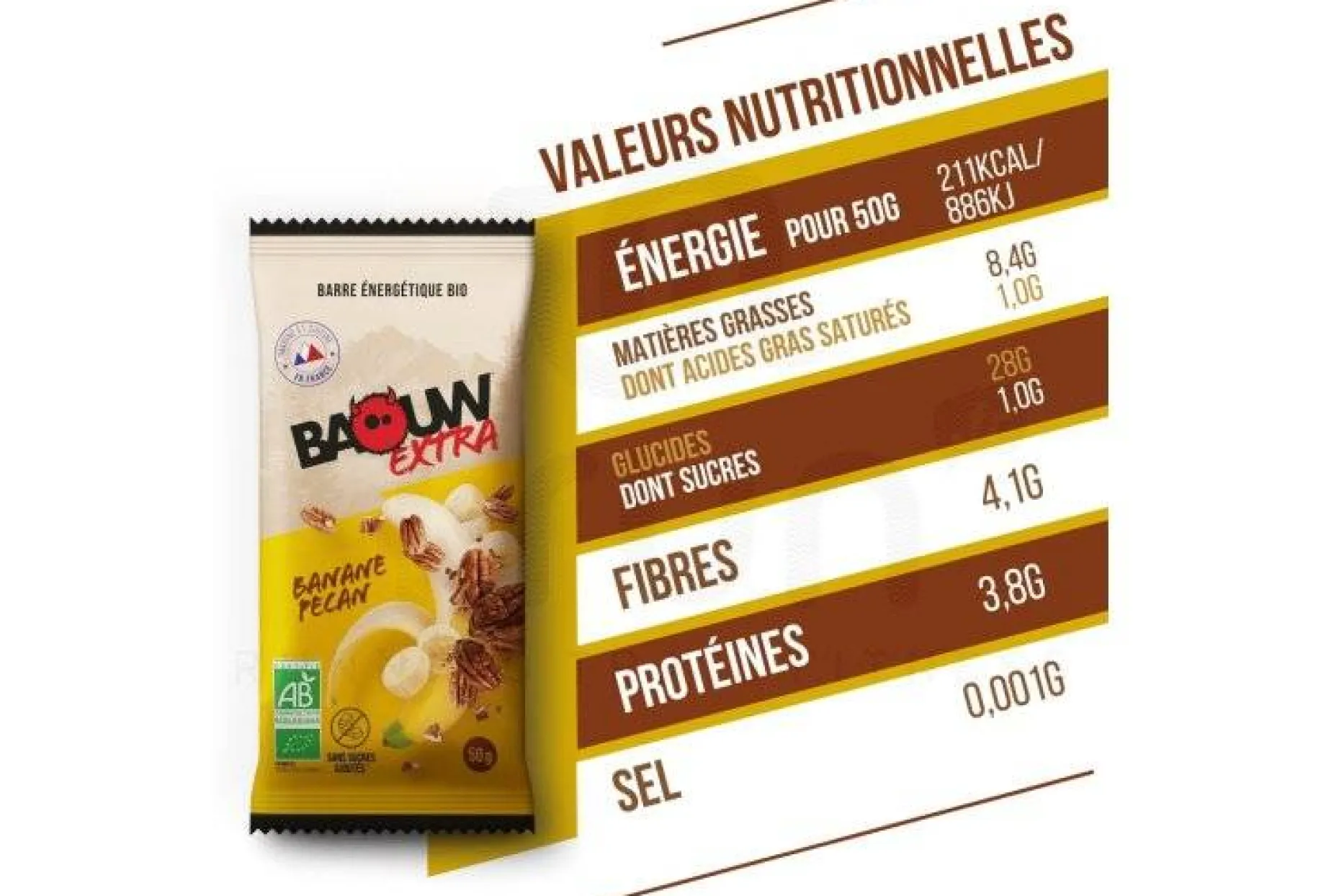 Barre énergétique bio Extra - Banane - Pécan