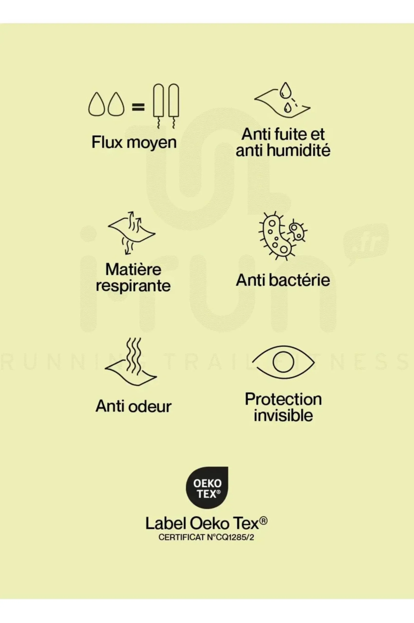 Cuissard menstruel Astéria - Flux moyen femme