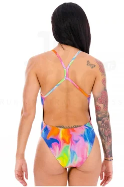 Printed V-back femme