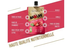Purée nutritionnelle bio - Framboise - Fraise - Basilic